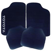 Tapete emborrachado universal 4 peças um logo com nome da montadora toyota