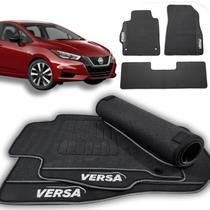 Tapete Emborrachado Versa 2022 2023 2024 2025 Preto Com Traseiro Inteiriço Flexível Impermeável