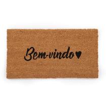 Tapete Entrada Bem Vindo Amor 60cm x 33cm Fibra de Coco Casa Comércio Apartamento Sustentável Kapazi