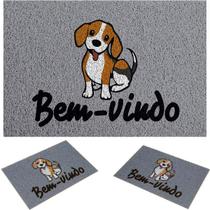 Tapete Entrada Bem Vindo Pet Capacho Casa Vinil 60x40cm Welcome Dog Cão Beagle