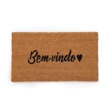 Tapete entrada fibra de coco bem vindo amor 60 x 33 cm