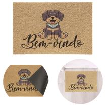 Tapete Entrada Vinil 40x60 Antiderrapante Lavável Residencial Pet Dog Cute Bege Capacho Bem Vindo Kapazi
