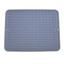 Tapete Escorredor De Louça Silicone Porta Copos Pratos Cinza Tapete Escorredor De Louça Silicone Porta Copos Pratos Cinza