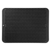 Tapete Escorredor De Louça Silicone Porta Copos Pratos Preto Tapete Escorredor De Louça Silicone Porta Copos Pratos Preto