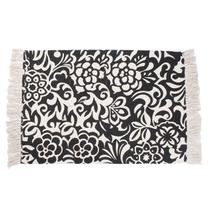 Tapete Estampado Bali Daju 60x90x1 cm Florido Preto