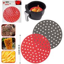 Tapete Esteira Culinário de Silicone Redondo Para Air Fryer e Fritadeira Elétrica 16cm