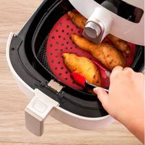 Tapete Esteira Protetor Airfryer Fritadeira Universal Silicone Reutilizável Não Gruda Redondo 28cm