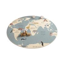 Tapete Estilo Escandinavo Antiderrapante Com Mapa Do Mundo, Resistente Ao Desgaste, Fácil De Limpar,