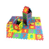 Tapete EVA, Alfanumérico, Castelinho Cubo, 9x9 cm 5 mm 36 Peças