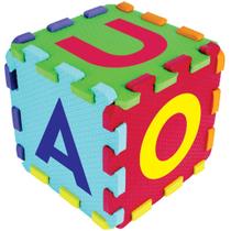 Tapete Eva Colorido Infantil Letras Vogais Superficie macia 28x28cm 06pcs