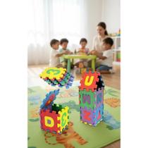 Tapete EVA Didático 36 Peças Letras e Números 9cm Colorido Tapete EVA Didático 36 Peças Letras e Números 9cm Colorido