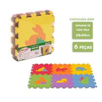 Tapete EVA Evamax Infantil 28x28cm 8mm Zoo C/6 7104