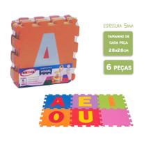 Tapete EVA Evamax Infantil 28x28cm Vogal C/6 7111