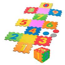 Tapete Eva Infantil 28x28cmx5mm Amarelinha 16 Peças Números Tapete Eva Infantil 28x28cmx5mm Amarelinha 16 Peças Números