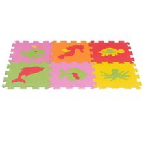 Tapete Eva Infantil 28x28cmx8mm Fundo do Mar 6 Peças - Evamax