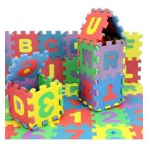 Tapete Eva Infantil Numero Alfabeto Letras Montar 36 Pecas 9x9cm