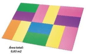 Tapete EVA Tatame Brinque Cores Liso 12 Pecas