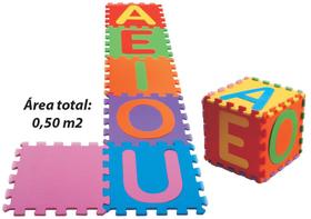 Tapete EVA Tatame Dado Vogal Texturizado 6 Pecas