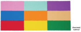 Tapete EVA Tatame Liso Colorido Play 9 Pecas 5mm