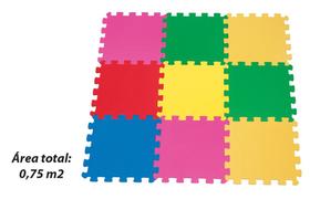 Tapete EVA Tatame Liso Colorido Texturizado 9 Pecas