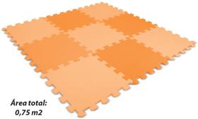 Tapete EVA Tatame Liso Laranja 9 Pecas Linha Decora