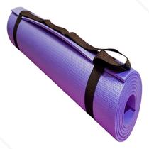 Tapete Eva Yoga 170x60cm 5mm Antiderrapante Alça Transporte Meditação Exercício Lilás