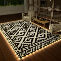 Tapete externo HAUSHOF impermeável 150x240cm com faixa de luz LED Tapete externo HAUSHOF impermeável 150x240cm com faixa de luz LED