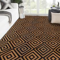 Tapete externo Ridota, palha de plástico, padrão de diamante, 274x366cm