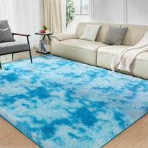 Tapete Fairblink Ultra Soft 3 x 5 pés, fofo e desgrenhado de azul Tapete Fairblink Ultra Soft 3 x 5 pés, fofo e desgrenhado de azul