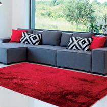 Tapete Fancy Shaggy 2,00m x 1,50m Vermelho