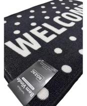 Tapete Felpudo Antiderrapante 40x60cm Welcome Preto Tapete Felpudo Antiderrapante 40x60cm Welcome Preto