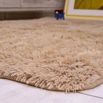 Tapete Felpudo Bege liso 1,50x 2,00 Peludo Para Sala E Quarto