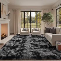 Tapete felpudo Cuzalovita de 9 x 12 pés extra grande para sala de estar cinza Tapete felpudo Cuzalovita de 9 x 12 pés extra grande para sala de estar cinza