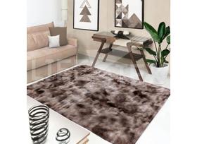 Tapete felpudo luxo 2,00 x 140 marrom mesclado sala e quarto
