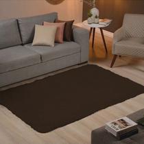 Tapete Felpudo Luxuoso 2,0m x 2,5m Marrom Casen