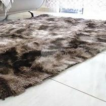 Tapete felpudo para sala 2,00X2,40 marrom mesclado, luxo, peludo, 40mm