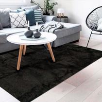 Tapete Felpudo Quarto Sala PerBrevis 1,50mx2,00m Preto Casa Dona