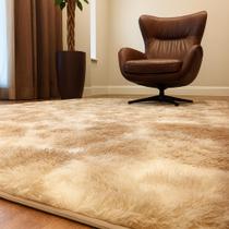 Tapete Felpudo Shaggy Luxo 2,00x3,00 Bege Mesclado Costa Oro Elegante Tapete Felpudo Shaggy Luxo 2,00x3,00 Bege Mesclado Costa Oro Elegante