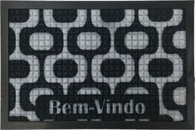 Tapete Fenice 59x39cm Ipanema Preto/Branco