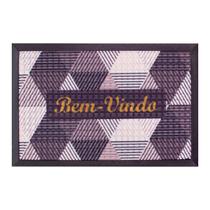 Tapete Fenice Bem Vindo Triângulos Preto Bellacasa