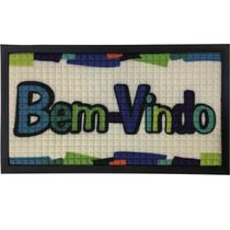 Tapete Fenice Com Borda 70x40cm Estampado Bem Vindo