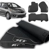 Tapete Fit 2009 a 2014 Borracha Premium Traseiro Inteiriço 3 Peças Preto Sob Medida