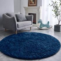 Tapete FJZFING azul marinho ultramacio de pelúcia moderno 180x180cm