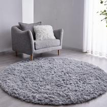 Tapete FJZFING de pelúcia ultramacio Modern Circle 150 cm cinza