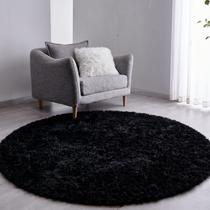 Tapete FJZFING de pelúcia ultramacio Modern Circle 180 cm preto