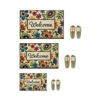 Tapete Floral Para Jardim VIKAMA, Tapete De Flores Brilhantes, Tapete De Boas-vindas Para Quarto,