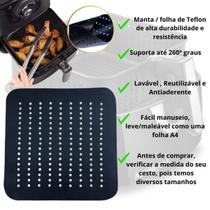 Tapete Folha De Teflon Cesto Air Fryer 26Cm - Resistente