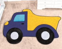 Tapete Formato com Antiderrapante Caminhão Caçamba - 87 cm x 58 cm - Azul Royal