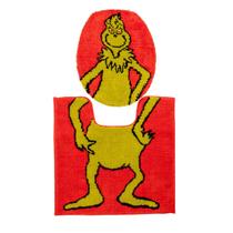 Tapete Franco Grinch, capa de toalete natalina de 2 peças, antiderrapante