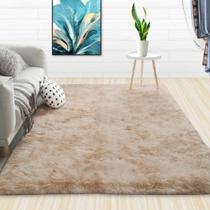 Tapete Furry Felpudo para Sala e Quarto 2,00 X 2,40 Metros Antiderrapante Bege Casa Dona